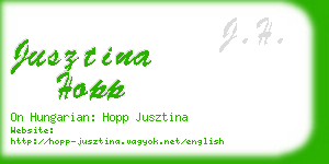 jusztina hopp business card